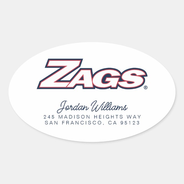 Gonzaga Zags Logo Oval Sticker (Front)
