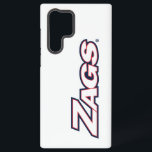 Gonzaga Zags Logo Samsung Galaxy S22 Ultra Case<br><div class="desc">The Zags logo is a bold representation of Gonzaga University's athletic nickname. The word "Zags" is written in a large, capitalized font with a sleek design. The letters are outlined in a combination of red and navy blue, the school's official colors. The thick, angled strokes of the font give it...</div>