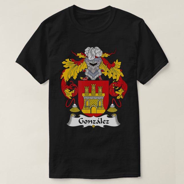 Gonzalez Coat of Arms  Family Crest  T-Shirt (Design Front)