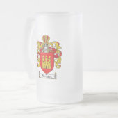GONZALEZ FAMILY CREST -  GONZALEZ COAT OF ARMS FROSTED GLASS BEER MUG (Front Left)