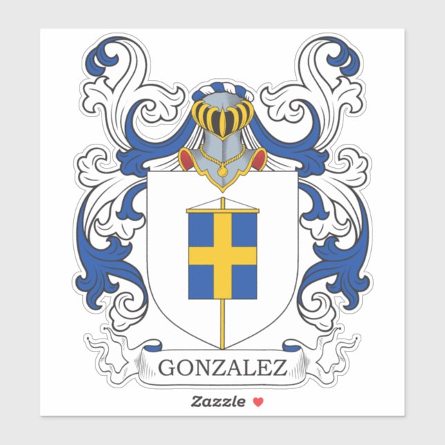 Gonzalez Family Crest Sticker (Sheet)