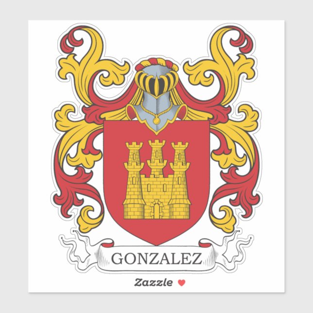 Gonzalez Family Crest Sticker (Sheet)