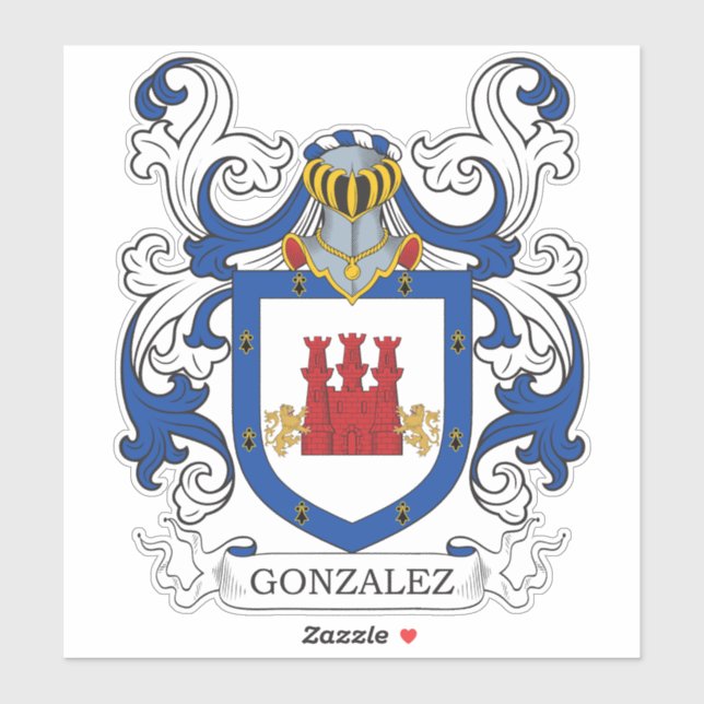 Gonzalez Family Crest Sticker (Sheet)