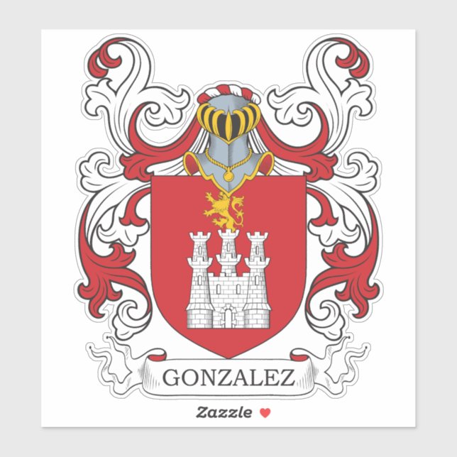 Gonzalez Family Crest Sticker (Sheet)
