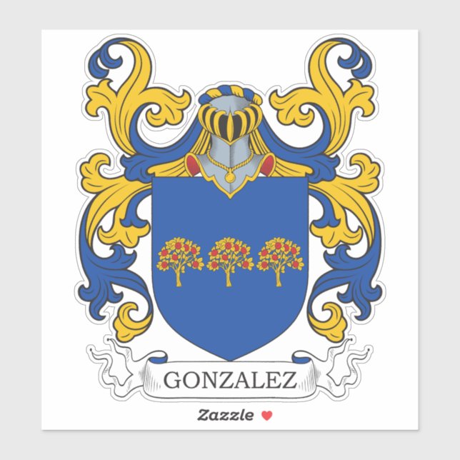 Gonzalez Family Crest Sticker (Sheet)