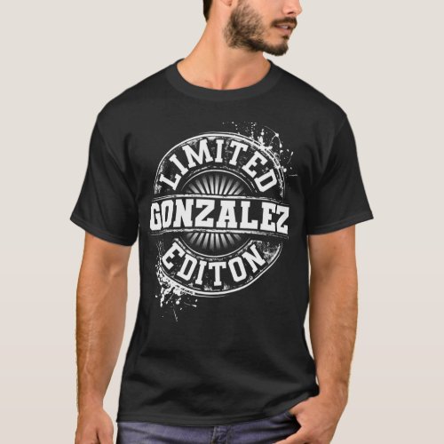 GONZALEZ Funny Surname Family Tree Birthday Reunio T_Shirt