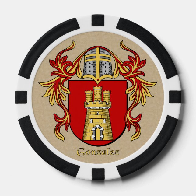 Gonzalez Heraldic Arms Poker Chips (Front)