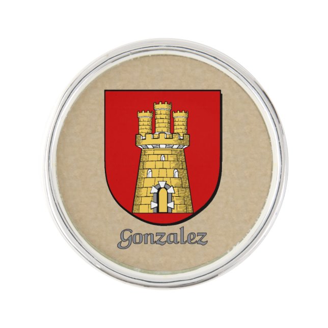Gonzalez Historical Shield Lapel Pin (Front)