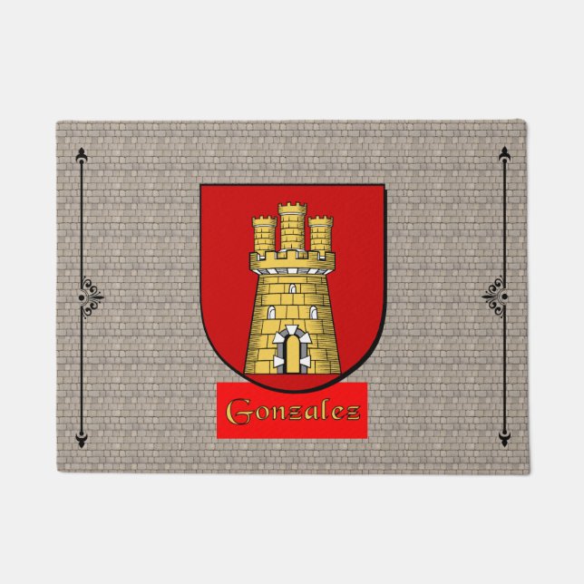 Gonzalez Historical Shield on Cobblestone Doormat (Front)