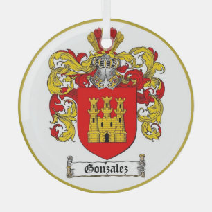  Gonzalez [Spanish] Family Crest *  Glass Ornament