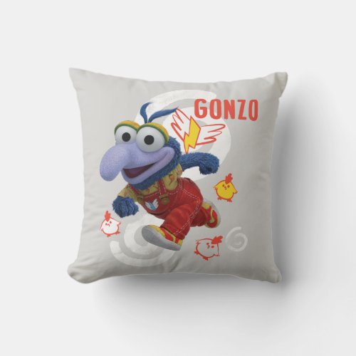 Gonzo and his Chicks Throw Pillow