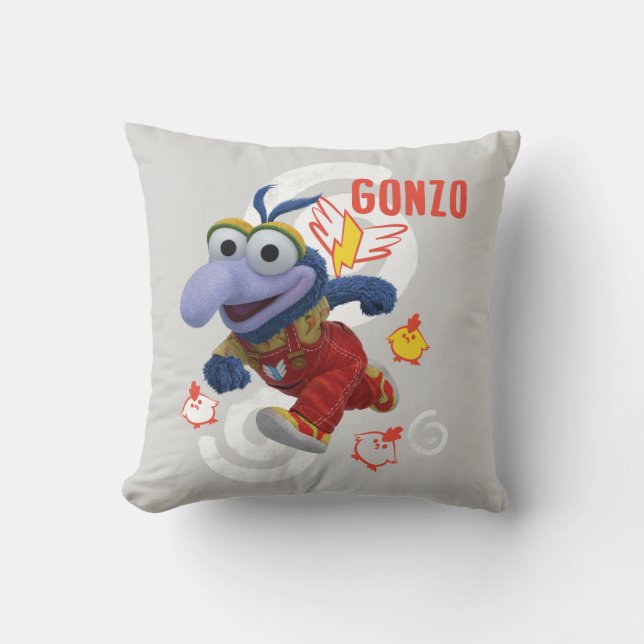 Gonzo and his Chicks Throw Pillow (Front)