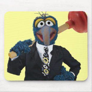 Gonzo with a Plunger Mouse Pad