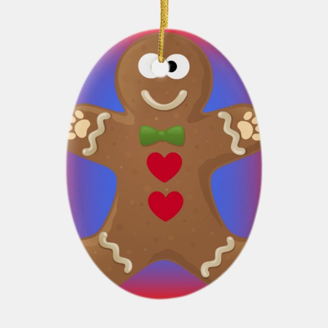 Goo Goo Eyes Gingerbread Man Ceramic Ornament (Front)