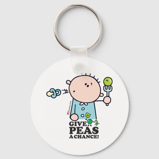 GoochiCoo - Give Peas A Chance Keychain (Front)