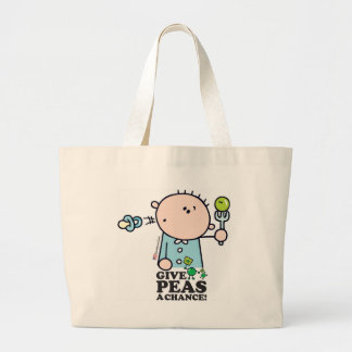 GoochiCoo - Give Peas A Chance Large Tote Bag