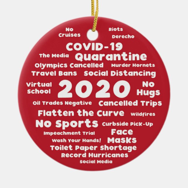 Good and Bad of 2020 Ceramic Ornament (Front)