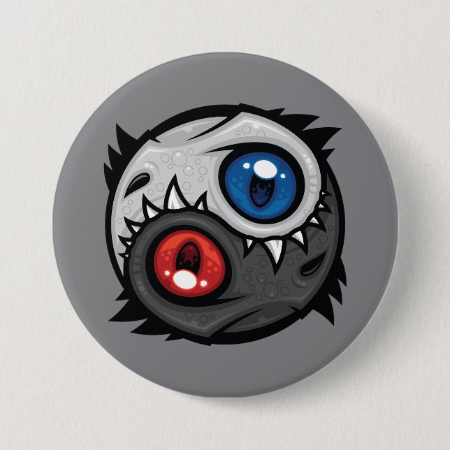 Good and Evil Dragon Yin Yang Button (Front)