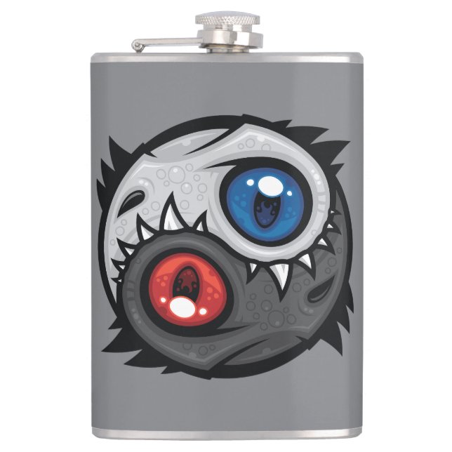 Good and Evil Dragon Yin Yang Flask (Front)