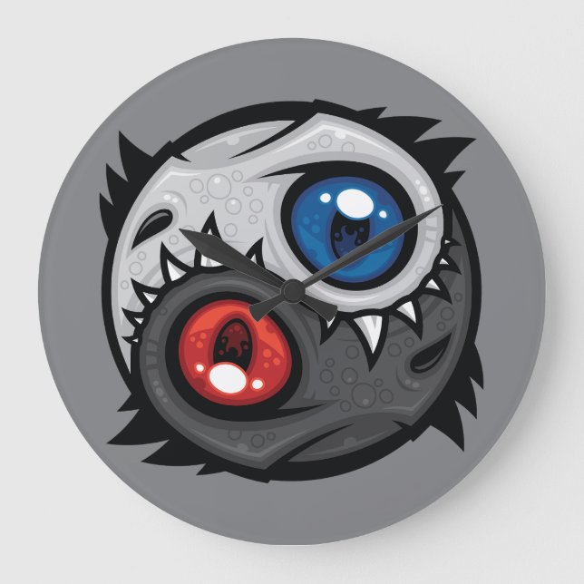 Good and Evil Dragon Yin Yang Large Clock (Front)
