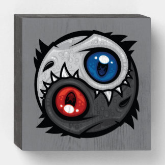 Good and Evil Dragon Yin Yang Wooden Box Sign