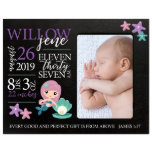 Good and Perfect Cute Mermaid Black Picture Frame<br><div class="desc">This beautiful baby birth stats picture frame is a lovely way to commemorate such a special day. Laser engraved with a sweet verse and your baby's specifications. Verse reads "Every good and perfect gift is from above".</div>