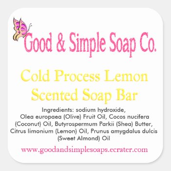 Good And Simple Soap Label Lemon Soap by csinvitations at Zazzle