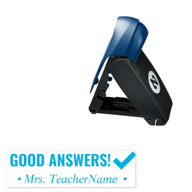 "GOOD ANSWERS!" Teaching Assistant Rubber Stamp (Open with Design)