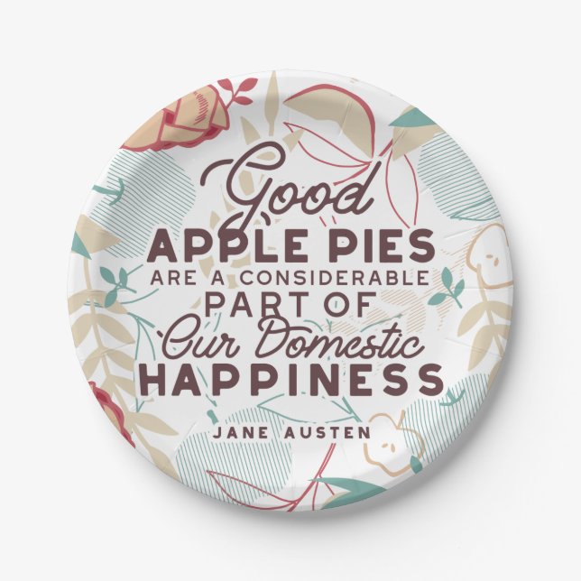Good Apple Pies Quote Paper Plates (Front)