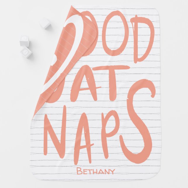 Good At Naps - Peach Baby Blanket (In Situ)