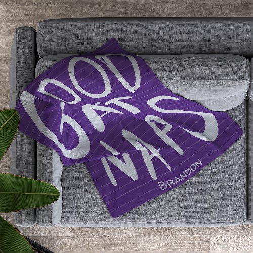 Good At Naps _ Purple Fleece Blanket