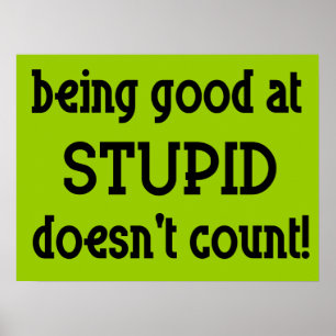 Good At Stupid Funny Poster