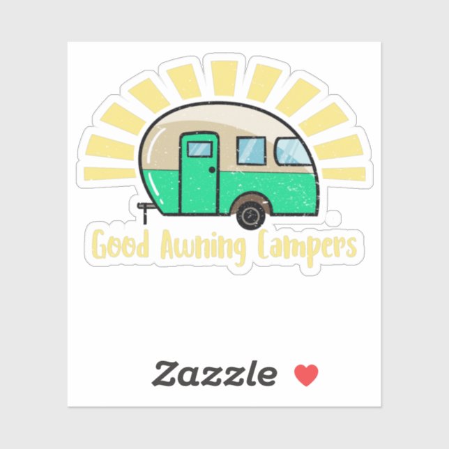 Good Awning Campers funny caravan pun Sticker (Sheet)