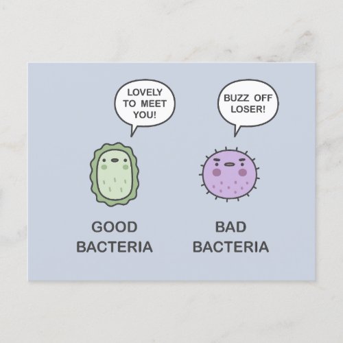 Good Bacteria Bad Bacteria Postcard