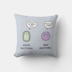 Good Bacteria, Bad Bacteria Throw Pillow