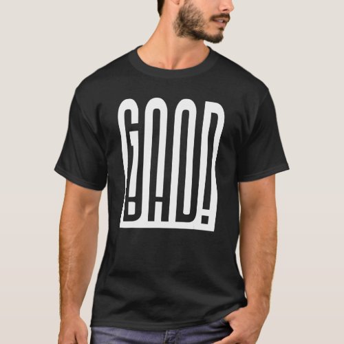 Good Bad Optical Illusion Ambigram Perspective Per T_Shirt