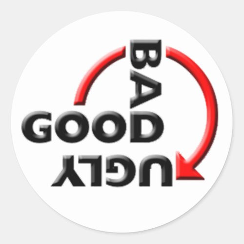 GOOD BAD UGLY Red arrow Classic Round Sticker