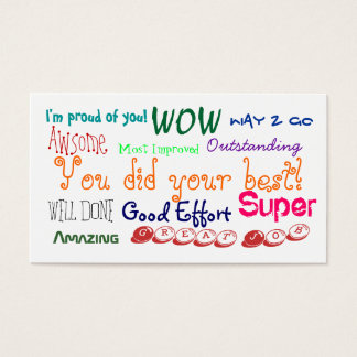 Good behavior, good effort award recognition card