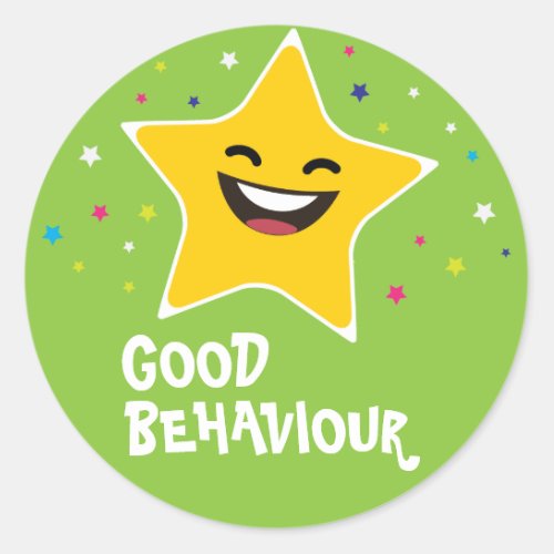 Good behaviour educational classic round sticker