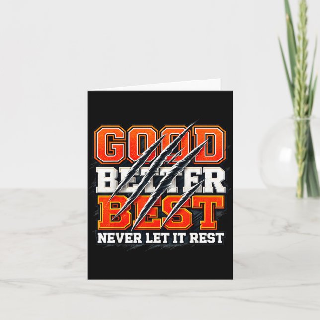 Good Better Never Let It Rest Motivation Bear  Card (Front)