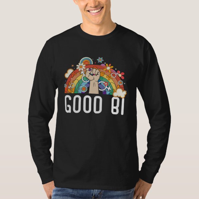 Good Bi Bisexual Rainbow Pride March Bisexuality L T-Shirt (Front)