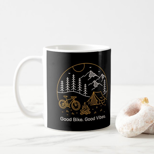 Good Bike Good Vibes Coffee Mug (With Donut)