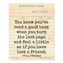 Good Book Lost a Friend Paul Sweeney Quote Art