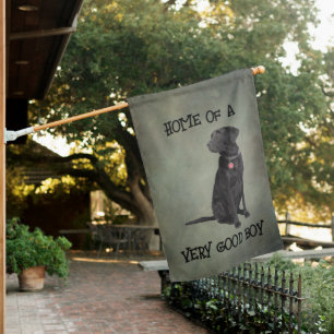Good Boy Black Lab House Flag