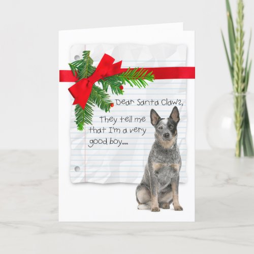 Good Boy Cattle Dog Christmas Holiday Card