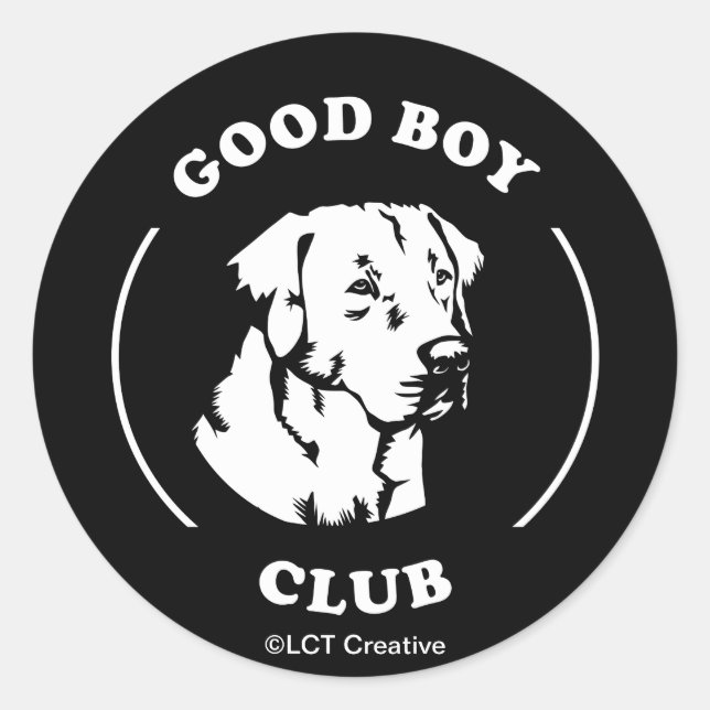 Good Boy Club Classic Round Sticker (Front)