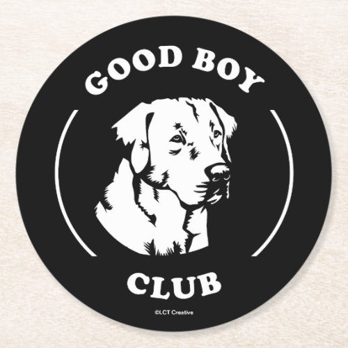 Good Boy Club Round Paper Coaster