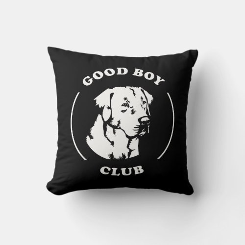 Good Boy Club Throw Pillow