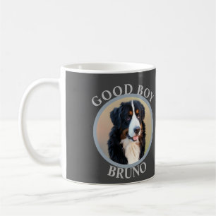 Good boy dog add photo text art grey modern coffee mug