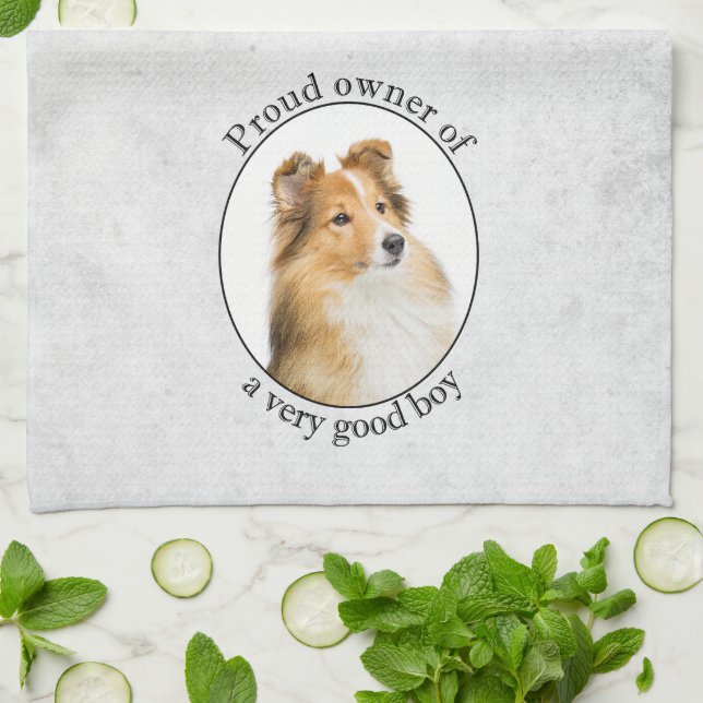 Good Boy Sheltie Kitchen Towel (Folded)